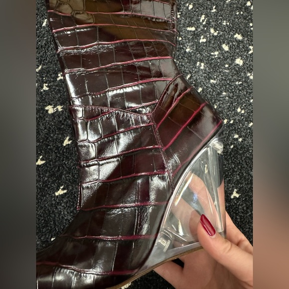 Stuart Weitzman Lucite Croc Over the Knee Boots - Picture 6 of 15